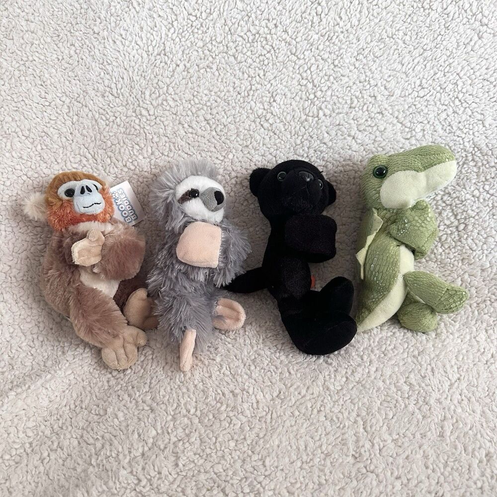 Wild Republic Huggers Lot Of 4 Slap Bracelet Stuffed Animal Toy